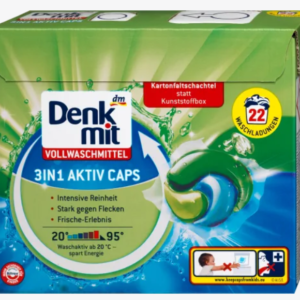 Таблетки для стирки Denkmit для белого 3 в 1 22 штук