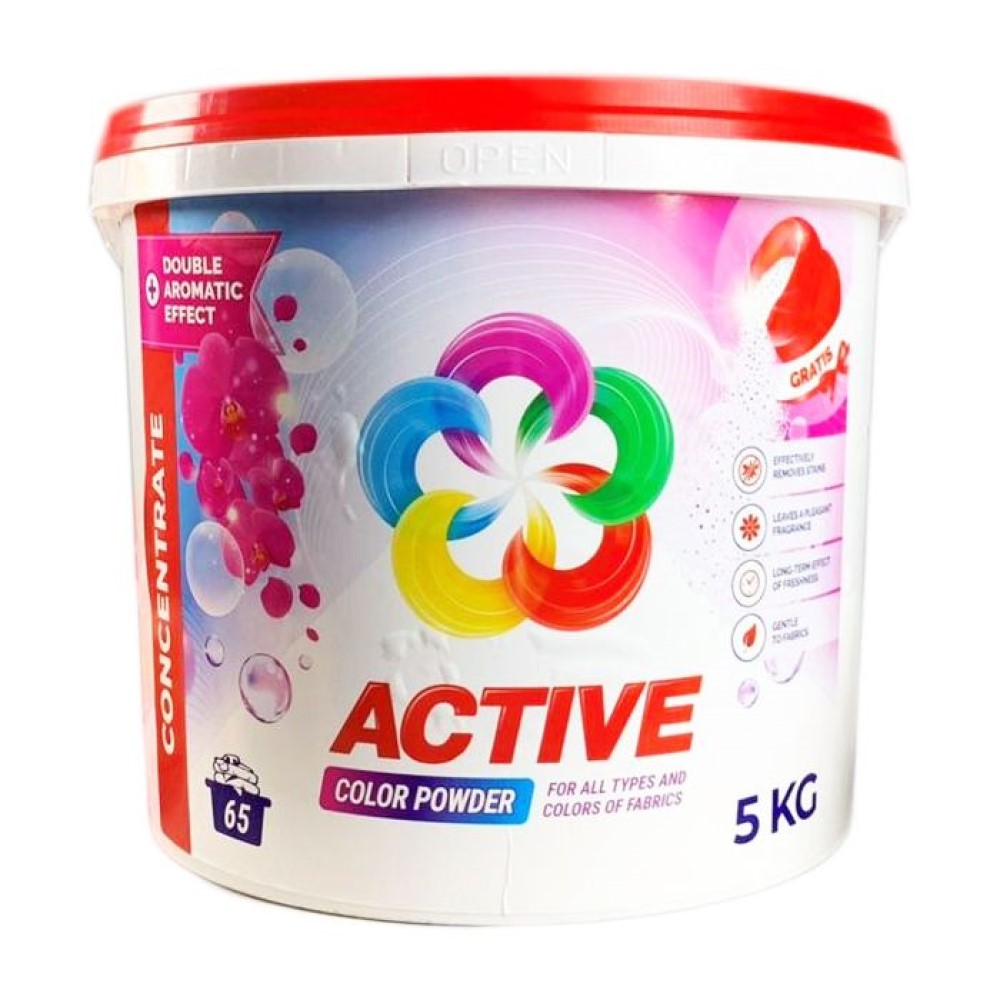 Порошок для стирки Актив 5 кг (ведро) Active color