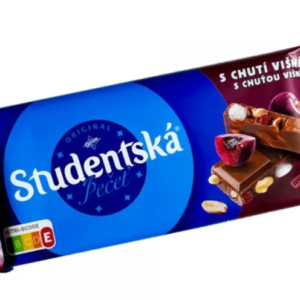Шоколад Studentska Вишня Молочний з арахісом вишнею і желе 180 г