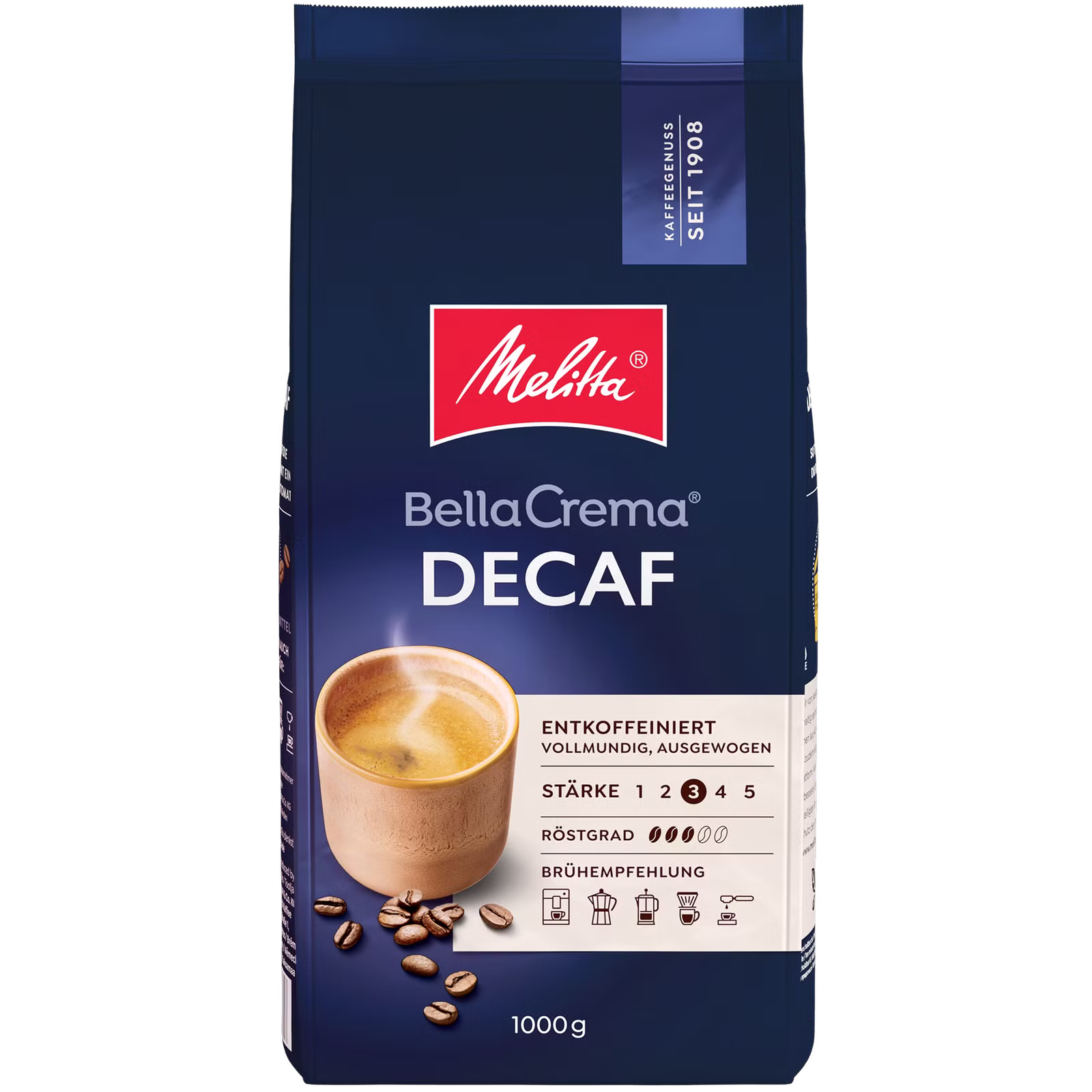 Кава Melitta без кофеїну зерно 1 кг в онлайн-магазині Шустро – це ідеальний вибір для тих, хто хоче насолоджуватися насиченим смаком справжньої німецької кави без впливу кофеїну. Обираючи Melitta, ви отримуєте поєднання багаторічних традицій обсмажування, високої якості зерна та делікатної технології декофеїнізації. Чому варто купити каву Melitta без кофеїну в зернах 1 кг? ✔ 100% арабіка – добірні зерна з кращих плантацій ✔ М’який смак та збалансований аромат ✔ Делікатне видалення кофеїну без втрати смакових властивостей ✔ Велика упаковка 1 кг – вигідно для дому, офісу чи HoReCa ✔ Підходить для всіх способів приготування: еспресо, фільтр, турка, автоматичні кавомашини Смакові характеристики Кава Melitta без кофеїну зерно 1 кг має ніжний аромат із легкими шоколадними та горіховими нотами. Середній ступінь обсмажування забезпечує м’який, оксамитовий смак без гіркоти та різкої кислинки. Це чудовий вибір для вечірньої чашки кави або для людей, які обмежують споживання кофеїну. Технологія декофеїнізації Завдяки сучасним методам видалення кофеїну, зерна зберігають природний аромат і багатство смаку. Ви отримуєте повноцінну каву без кофеїну, яка майже не відрізняється від класичної за своїми органолептичними властивостями. Кому підійде кава без кофеїну Melitta? Людям із чутливістю до кофеїну Тим, хто піклується про здоровий сон Вагітним (за рекомендацією лікаря) Для вживання у другій половині дня Переваги покупки в онлайн-магазині Шустро Замовляючи каву Melitta без кофеїну зерно 1 кг в онла